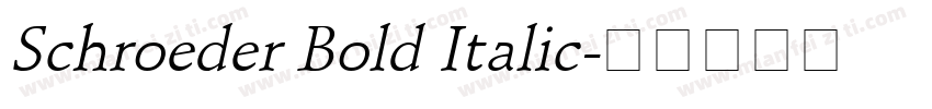 Schroeder Bold Italic字体转换